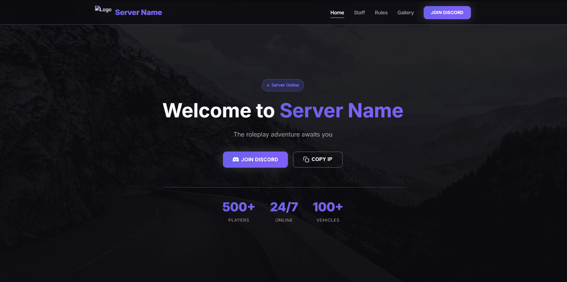 FiveM Server Website Template - Modern & Configurable